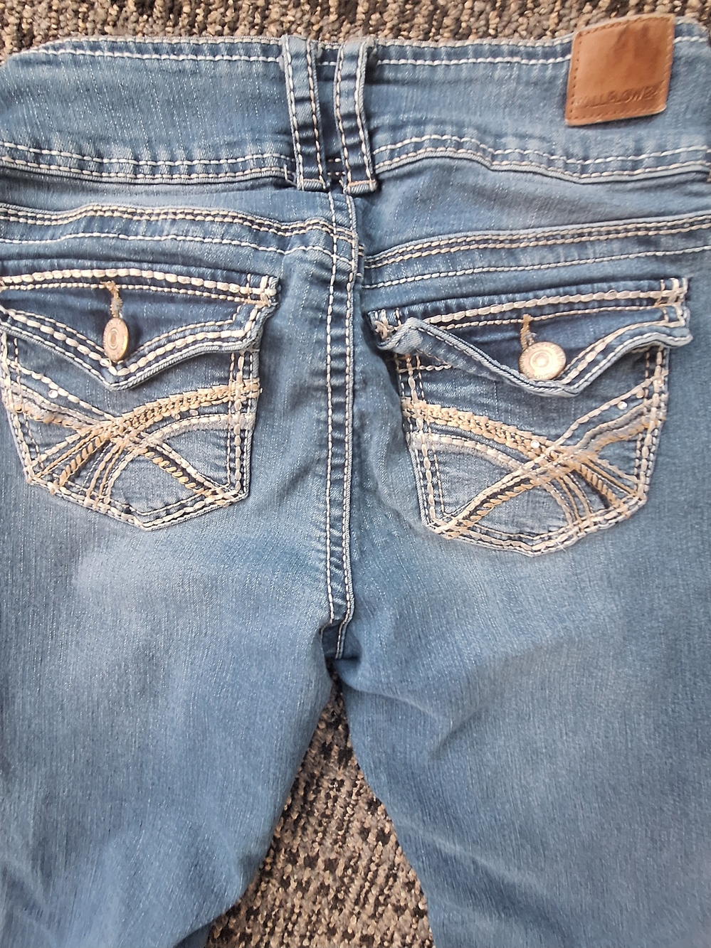 WallFlower Bootcut Jeans Size 5 Blue Contrast Stitch